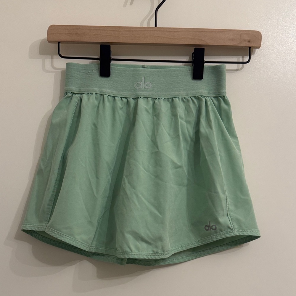 Alo Match Point Skirt Mint Green — XXS